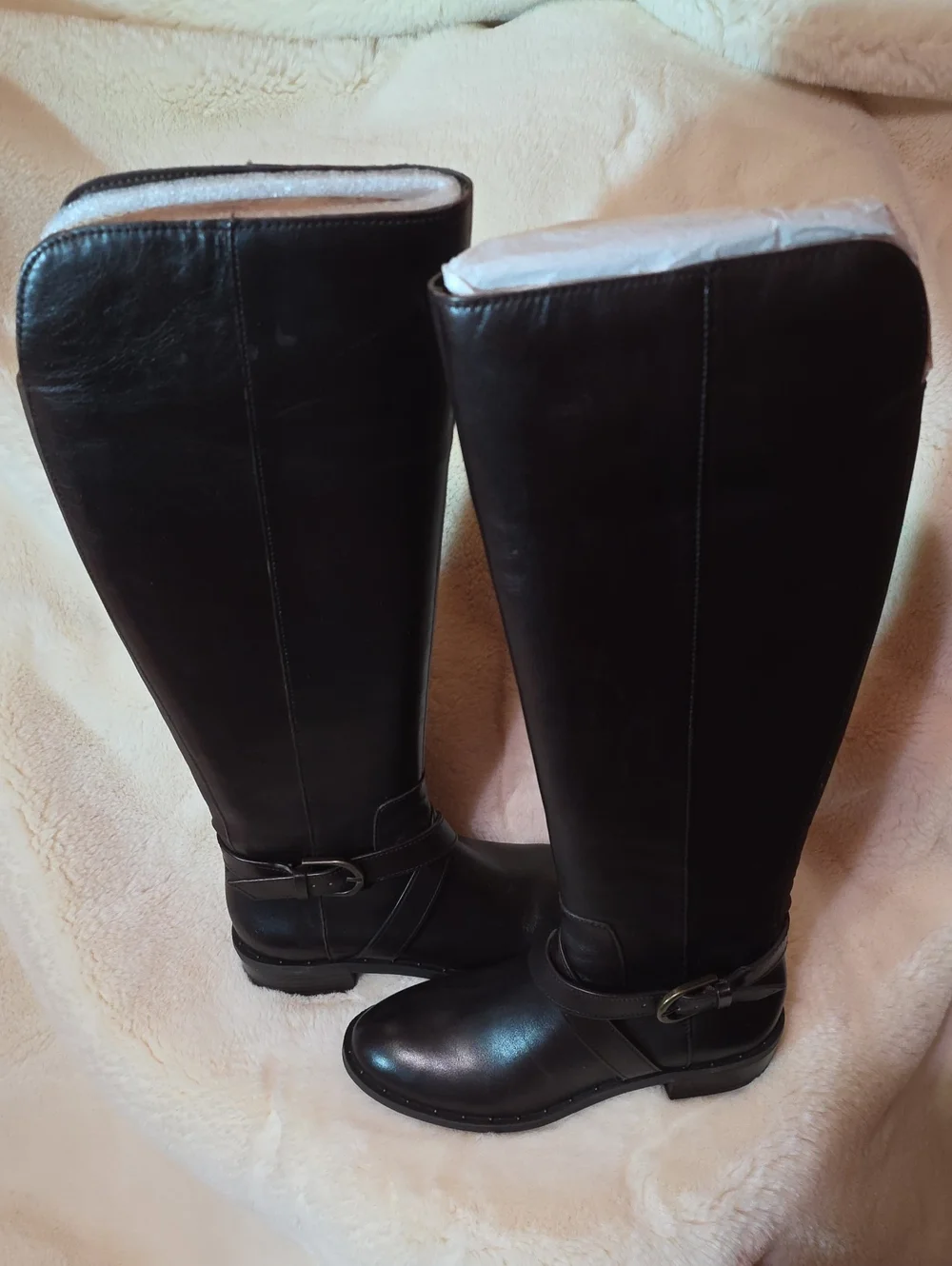 INC International Concepts Dark Brown Leather Buckle Boots